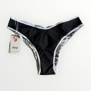Maaji Black Tulip Splendid Reversible Bikini Bottoms Size 3XL NWT